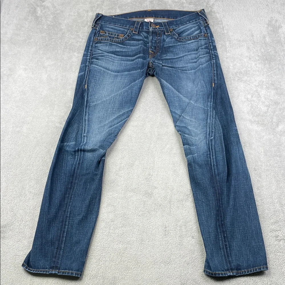 True Religion 34x33 Men's Blue Jeans 112790 Made in USA‎ Y2K Vintage RARE